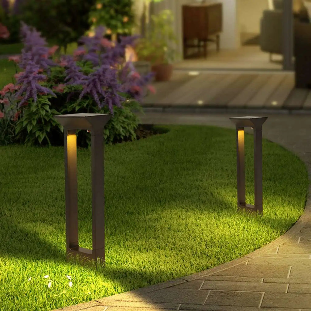 Rechteckige Solar-Stehlampe für den Außenbereich | Desfino