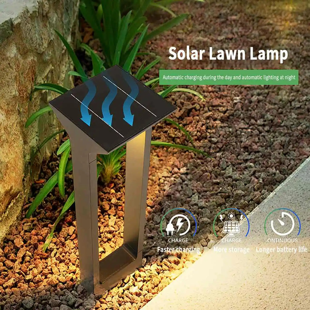 Rechteckige Solar-Stehlampe für den Außenbereich | Desfino