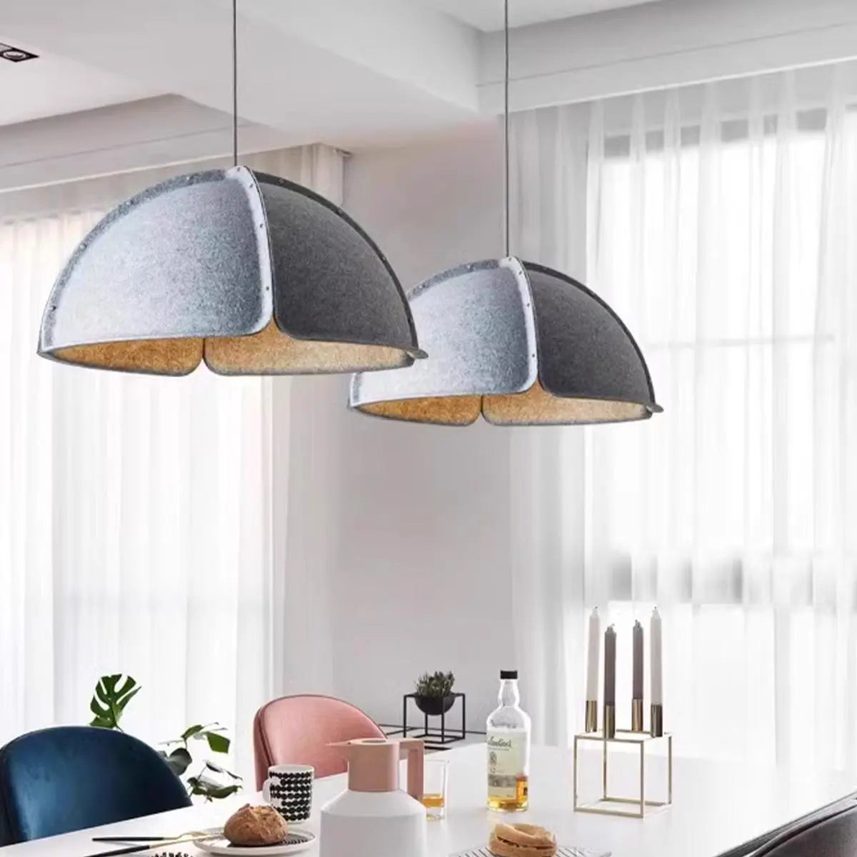 Nordische schlichte Pendelleuchte aus Filz | Desfino