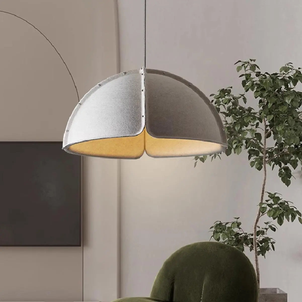 Nordische schlichte Pendelleuchte aus Filz | Desfino