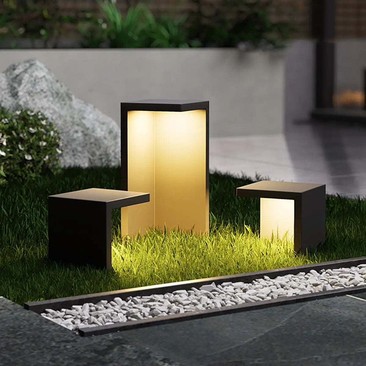 Solar-Stehlampe als Tisch und Hocker | Desfino