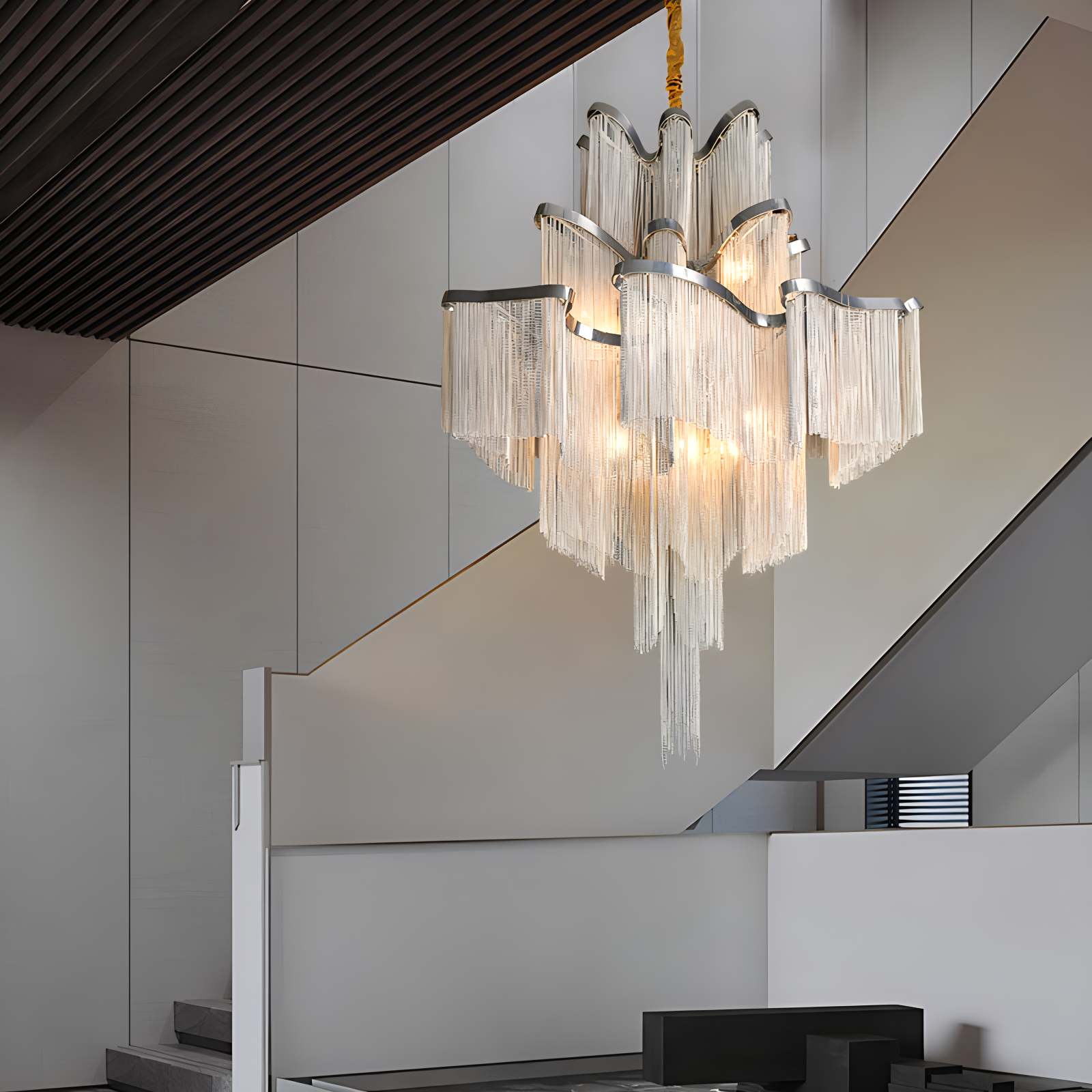 LED-Deckenleuchter mit Aluminiumquasten | Desfino