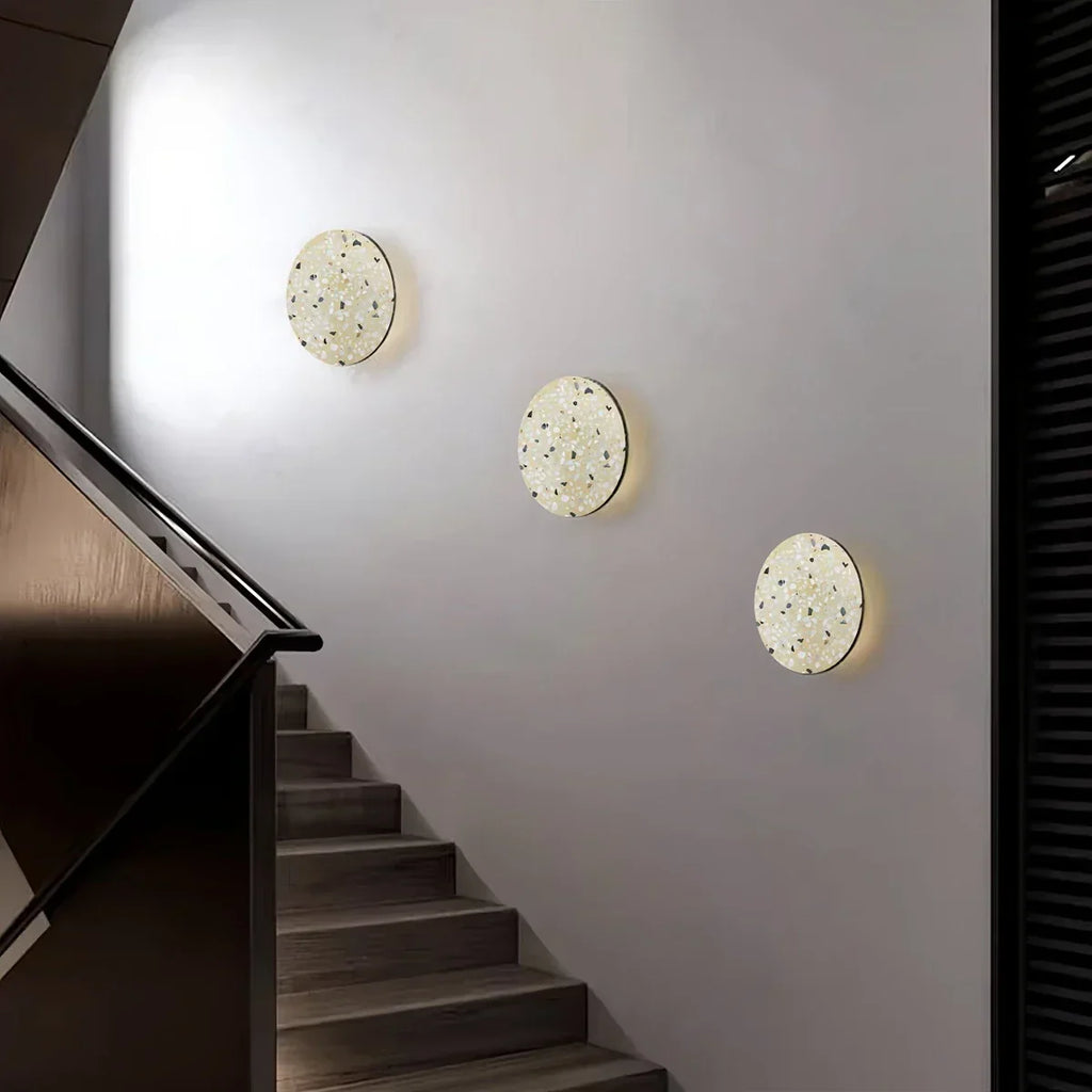 Nordische runde Wandleuchte im luxuriösen Stil mit Scheibenschirm | Desfino