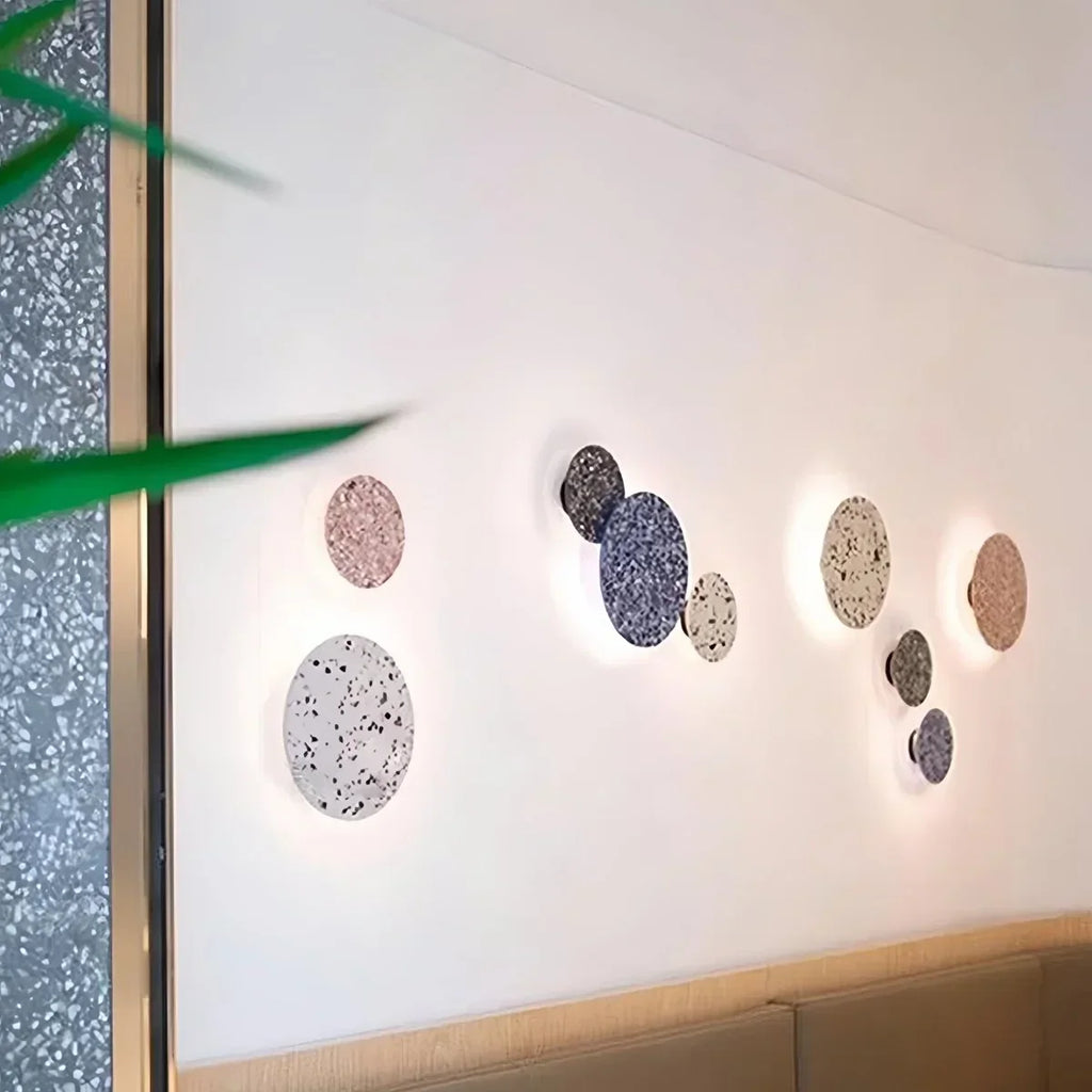 Nordische runde Wandleuchte im luxuriösen Stil mit Scheibenschirm | Desfino