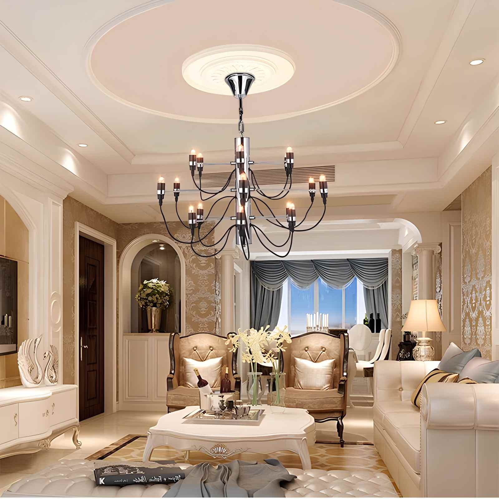 Tiered Modern Candle Chandelier | Desfino