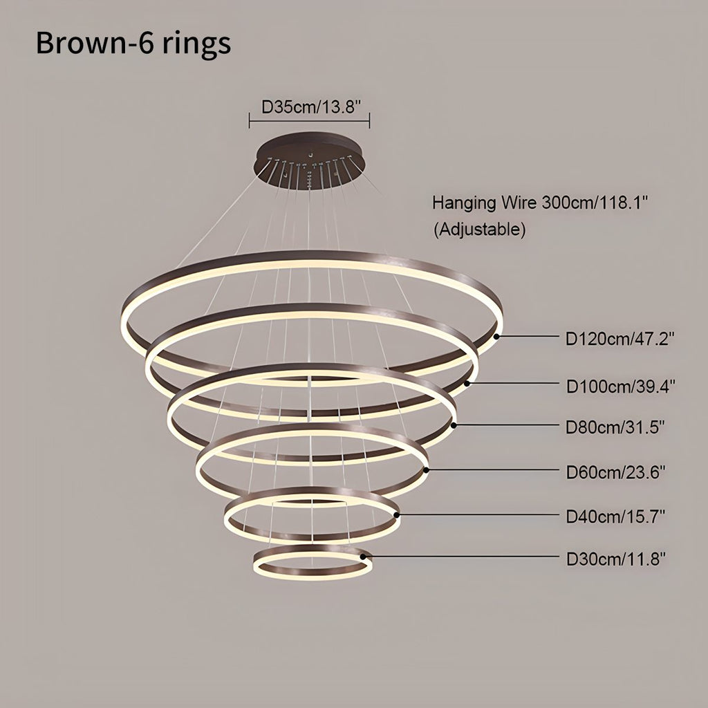 Mehrstufiger Ringkronleuchter mit mehreren Ringen | Desfino