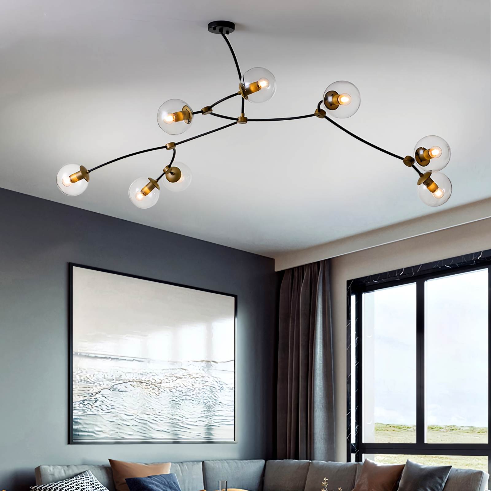 Minimalist Sputnik Globe Glass Chandelier | Desfino