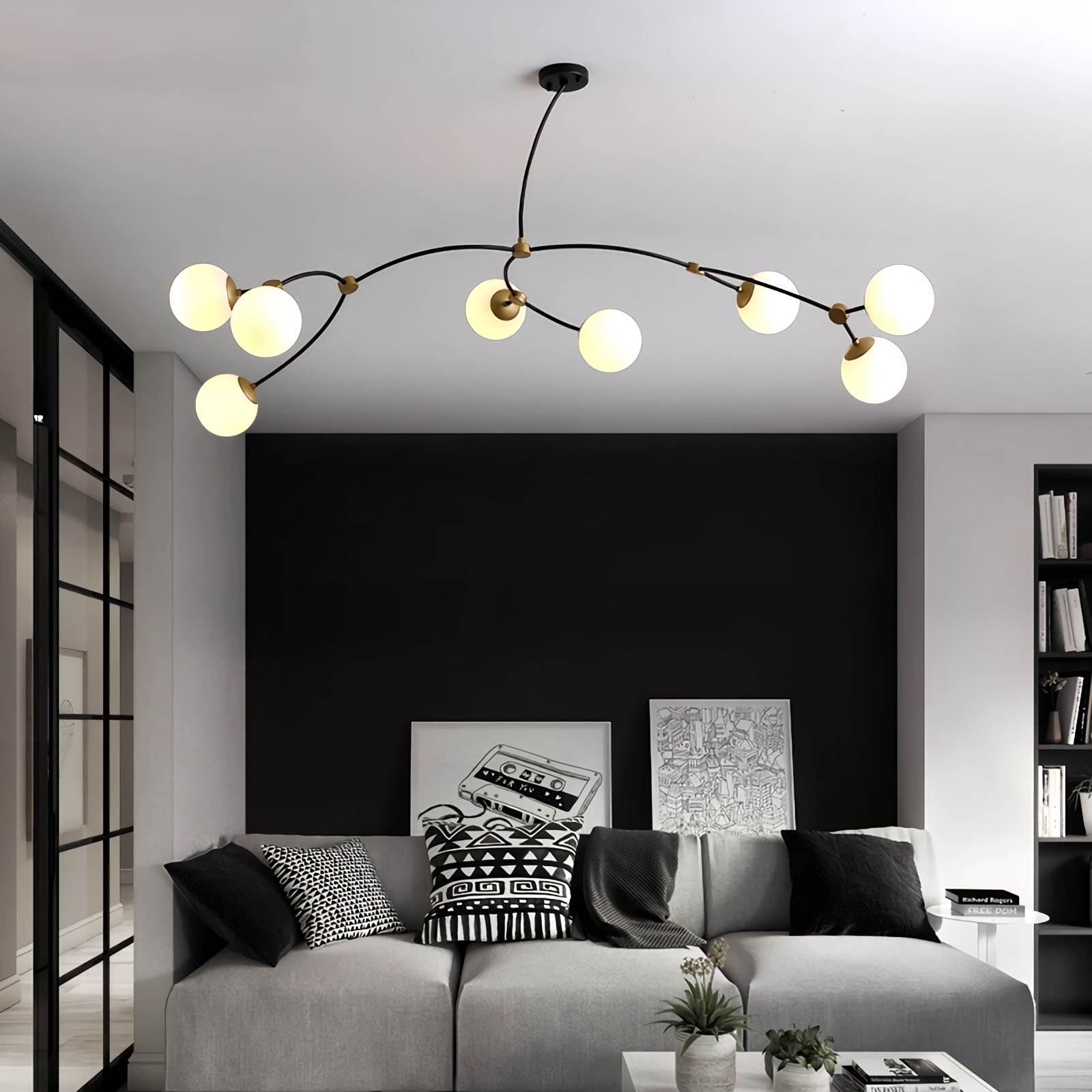 Minimalist Sputnik Globe Glass Chandelier | Desfino