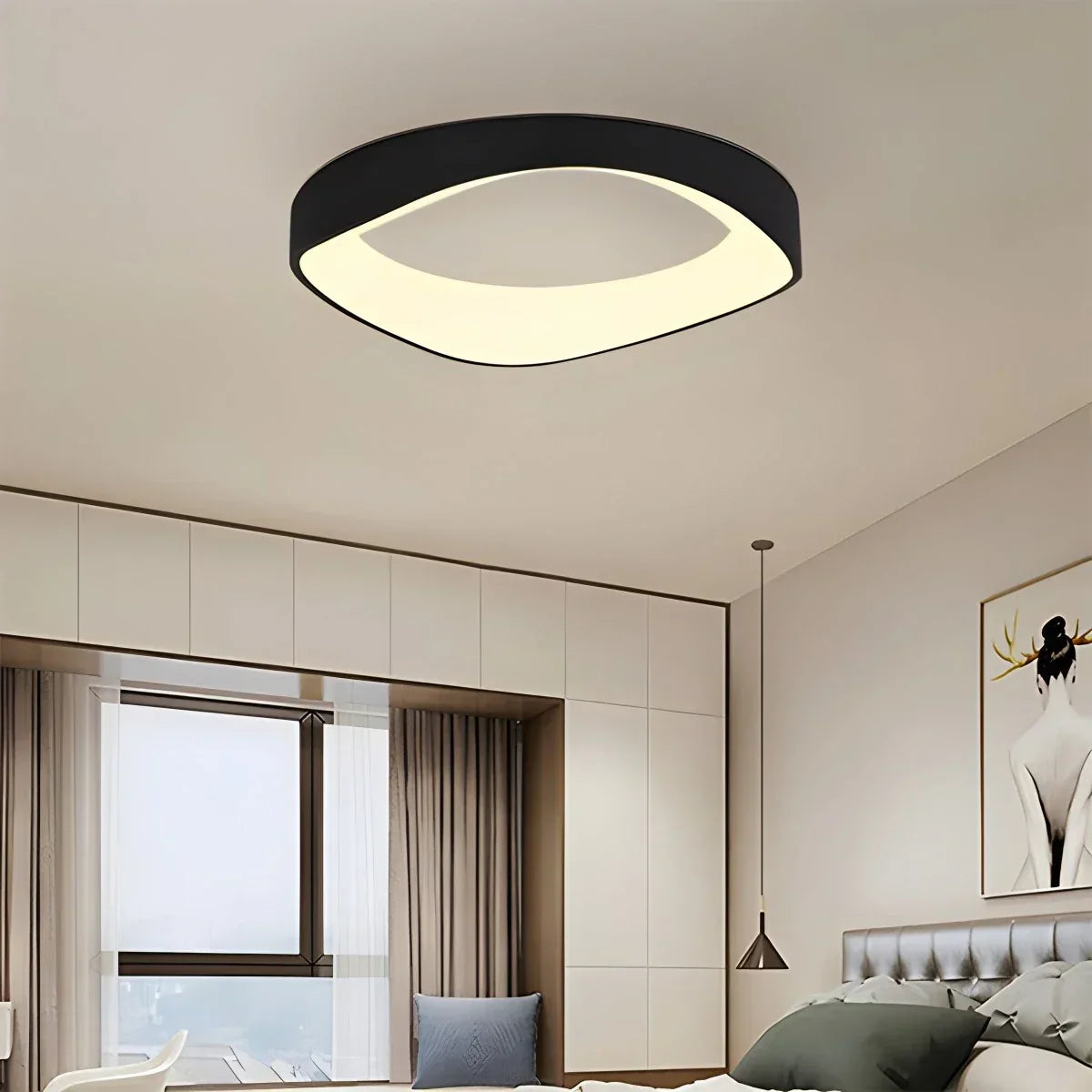 Nordic Acrylic Circle Ceiling Light for Bedroom | Desfino