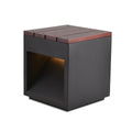 Solar Wooden Square Stool Outdoor Light | Desfino