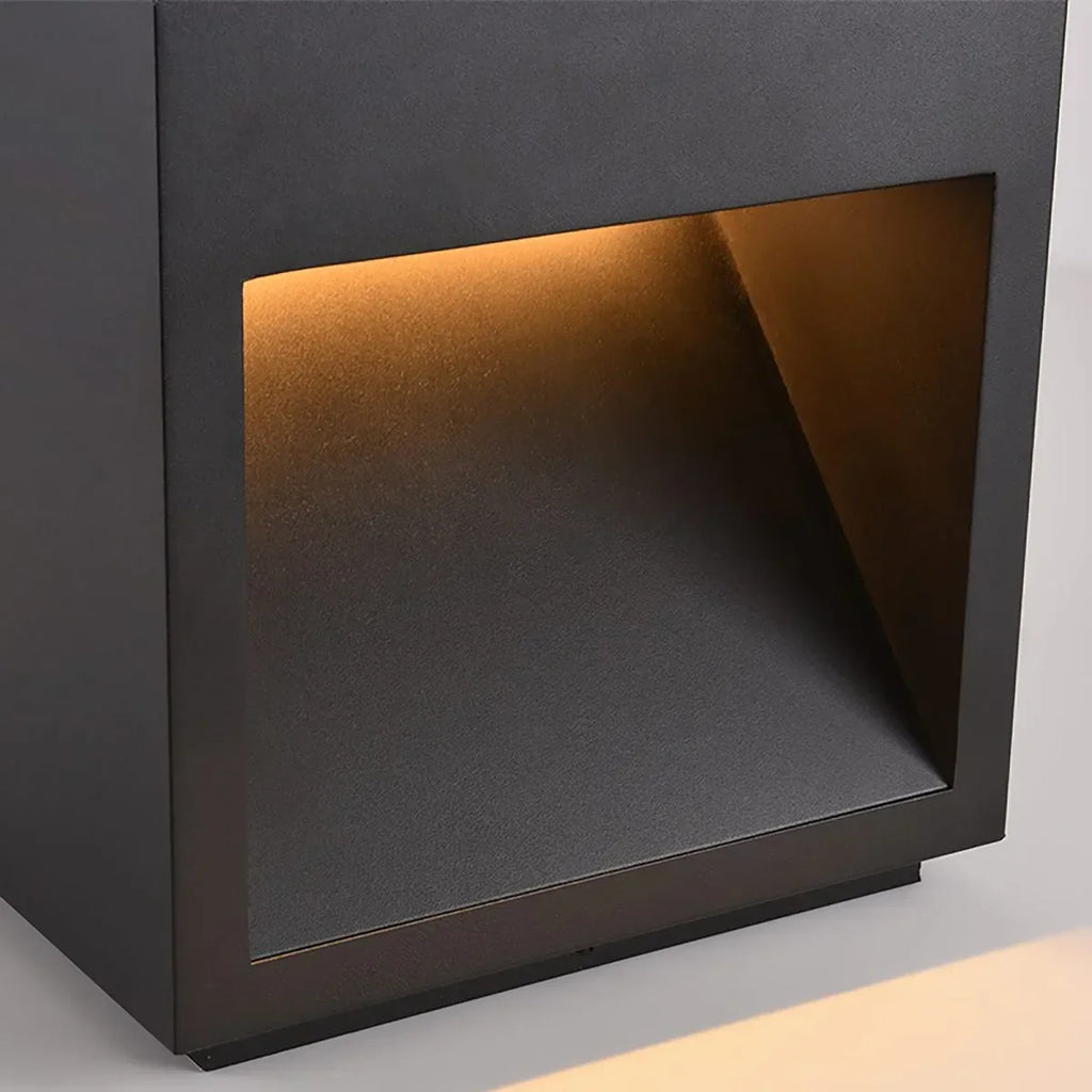 Solar Wooden Square Stool Outdoor Light | Desfino