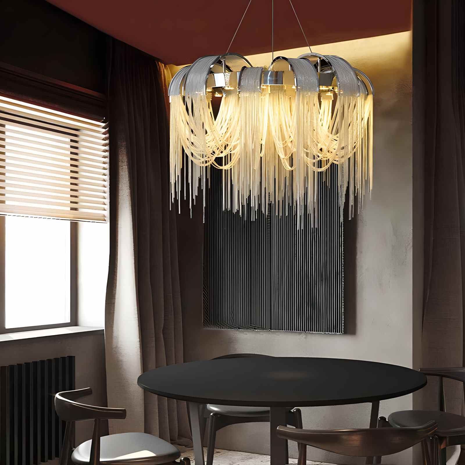 Aluminum Tassel Chandelier for Living Room | Desfino