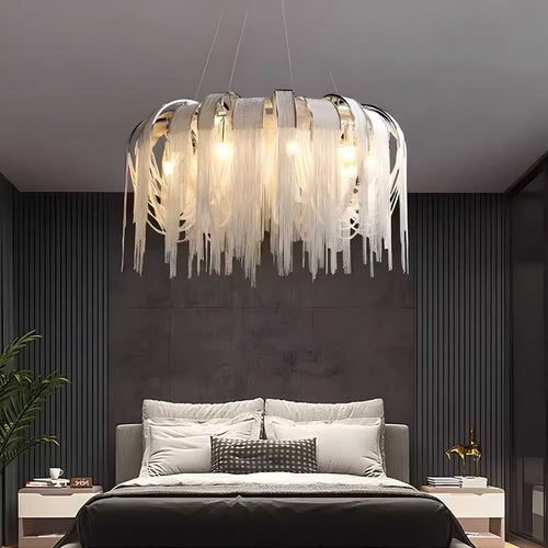Desfino Kronleuchter mit Aluminiumquasten für moderne Wohnzimmer