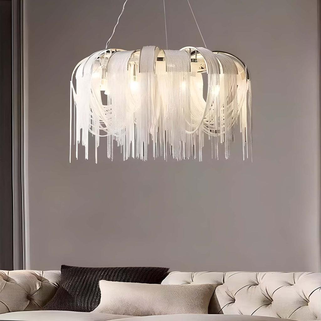 Aluminum Tassel Chandelier for Living Room | Desfino