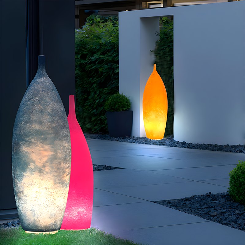 Bunte Vasen-Stehlampe für den Außenbereich | Desfino