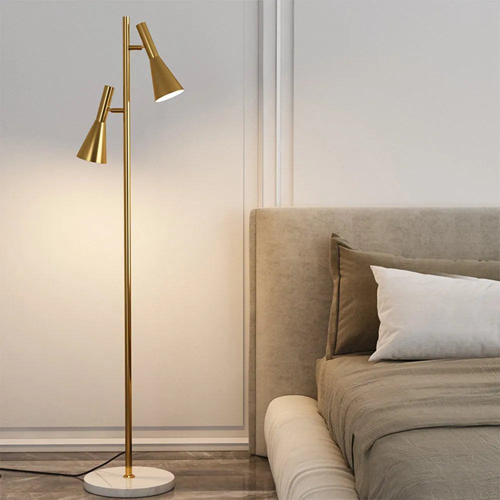 2-Bulb Adjustable Pole Floor Lamp | Desfino