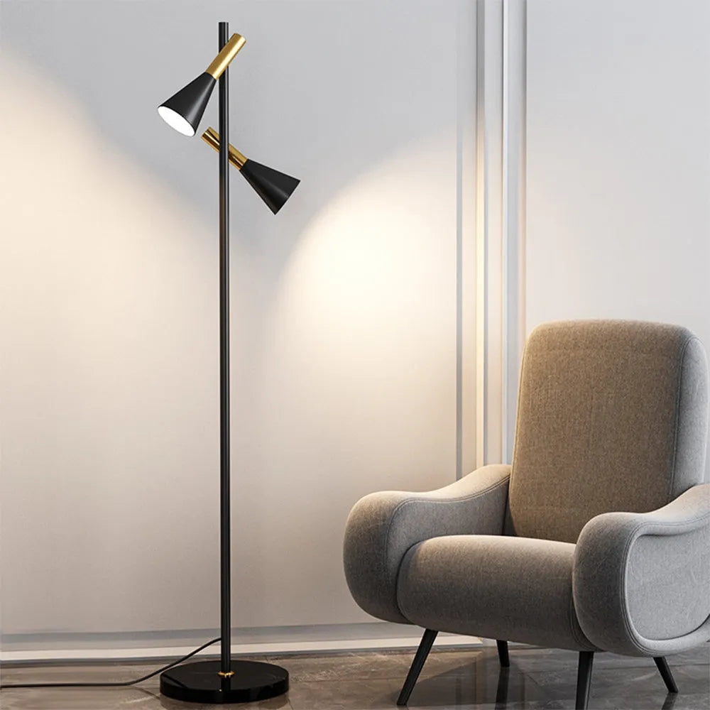 2-Bulb Adjustable Pole Floor Lamp | Desfino