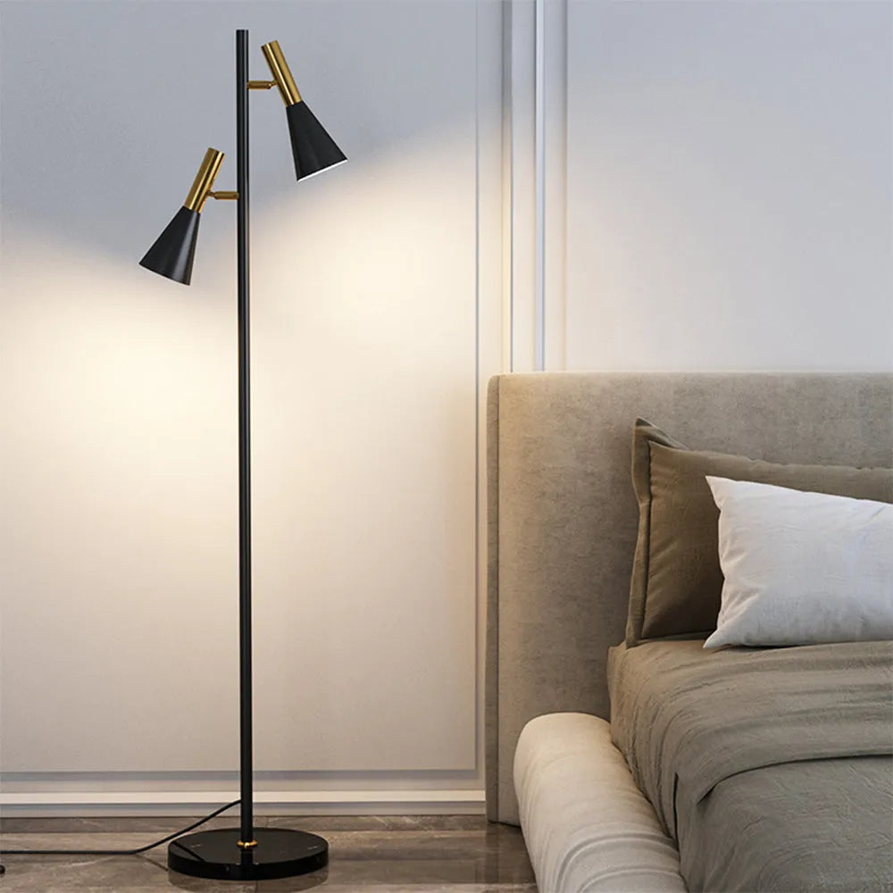 2-Bulb Adjustable Pole Floor Lamp | Desfino