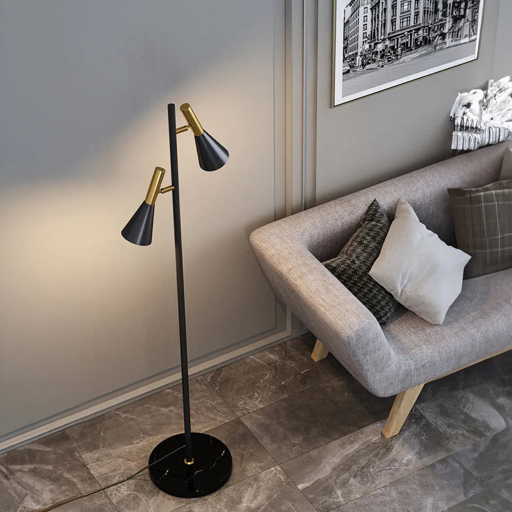 2-Bulb Adjustable Pole Floor Lamp | Desfino