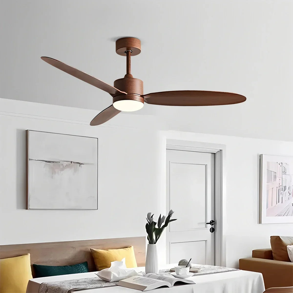 Deckenventilator mit 3 Flügeln und Licht fürs Schlafzimmer | Desfino