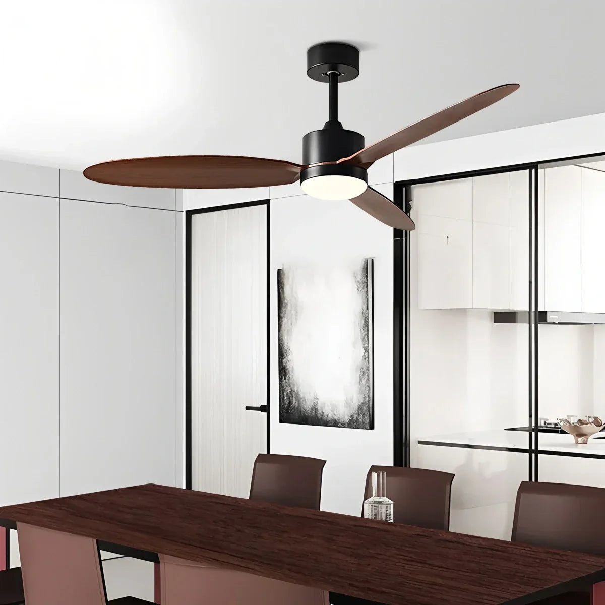 Deckenventilator mit 3 Flügeln und Licht fürs Schlafzimmer | Desfino