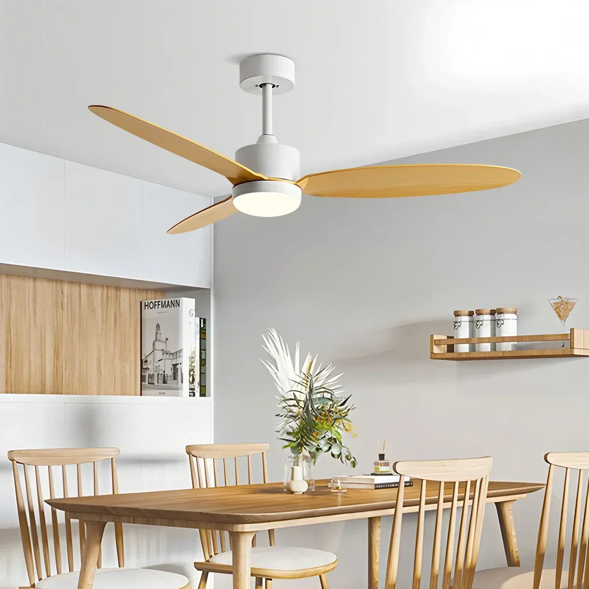 Deckenventilator mit 3 Flügeln und Licht fürs Schlafzimmer | Desfino