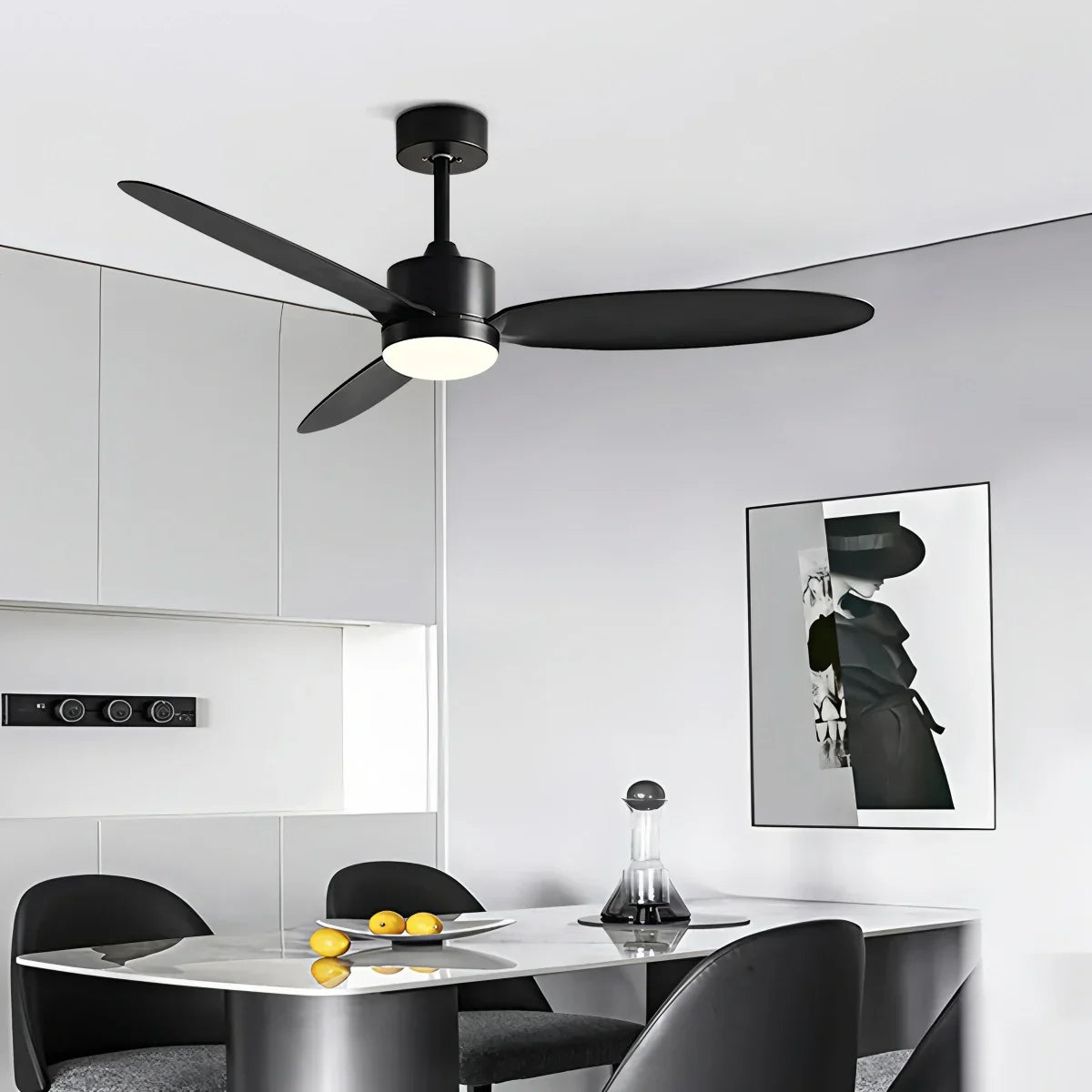 Deckenventilator mit 3 Flügeln und Licht fürs Schlafzimmer | Desfino