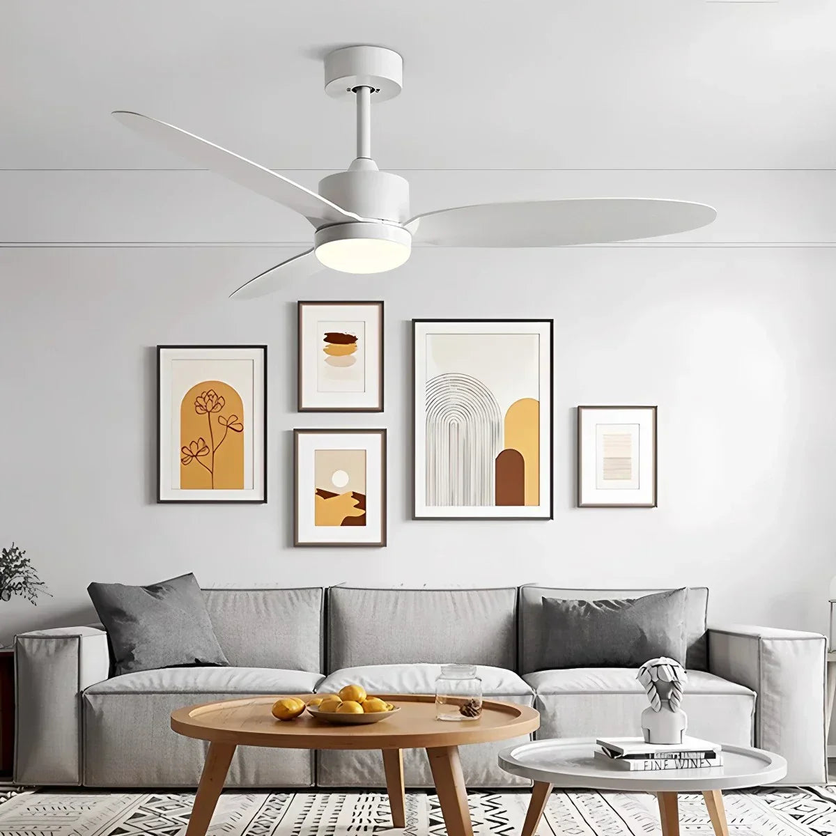 Deckenventilator mit 3 Flügeln und Licht fürs Schlafzimmer | Desfino