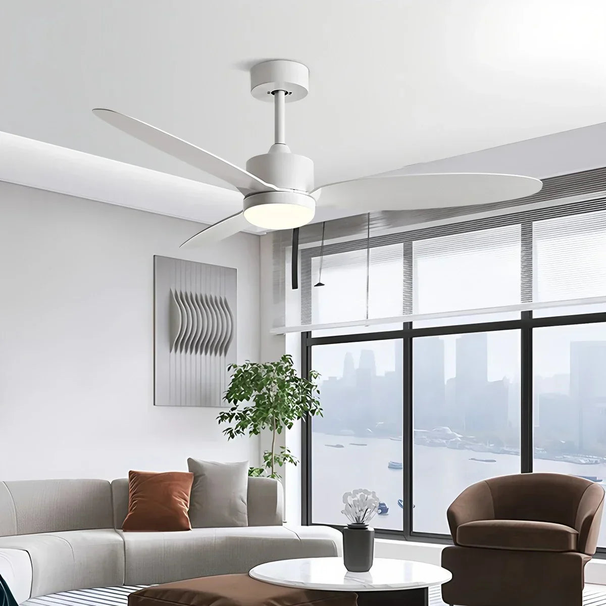 Deckenventilator mit 3 Flügeln und Licht fürs Schlafzimmer | Desfino
