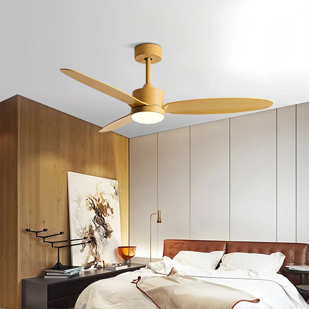Deckenventilator mit 3 Flügeln und Licht fürs Schlafzimmer | Desfino