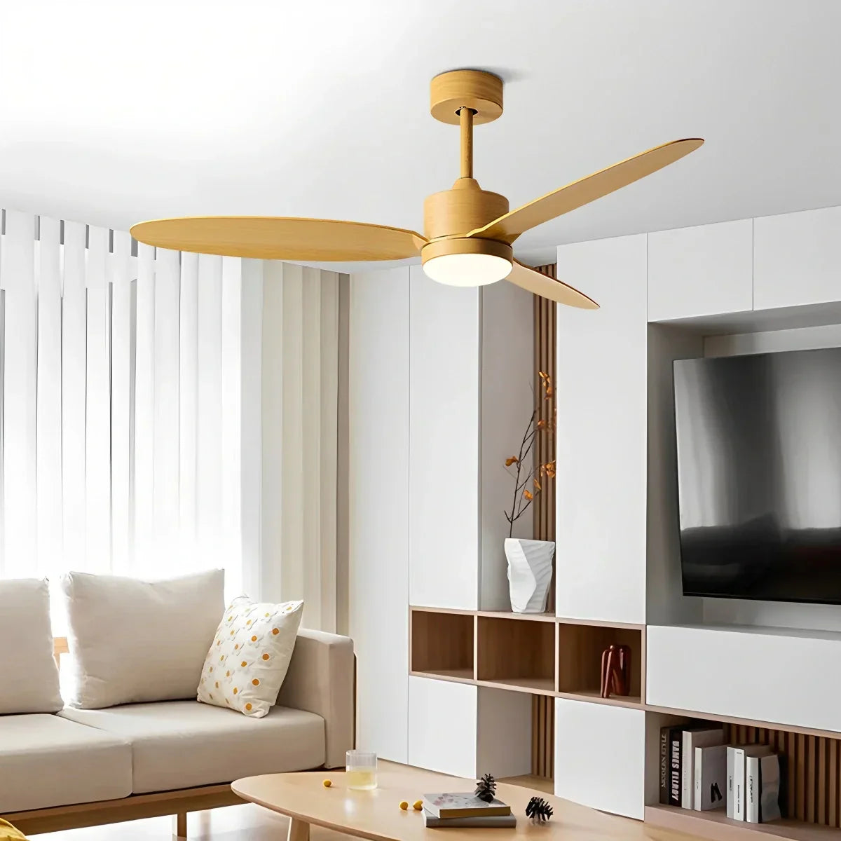 Deckenventilator mit 3 Flügeln und Licht fürs Schlafzimmer | Desfino