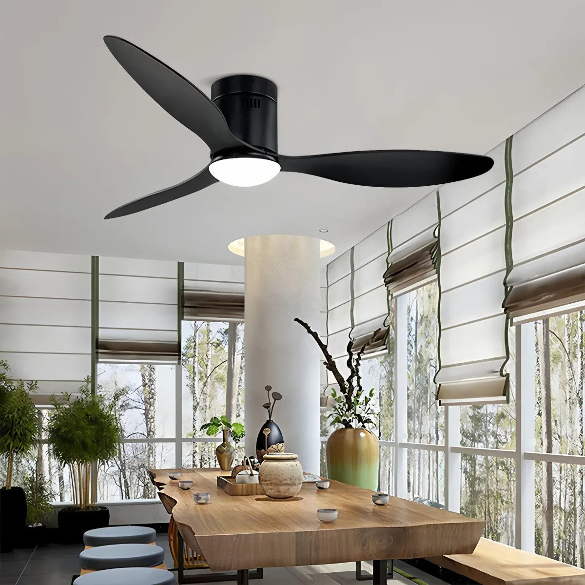 Moderner Deckenventilator mit 3 Flügeln und Licht | Desfino