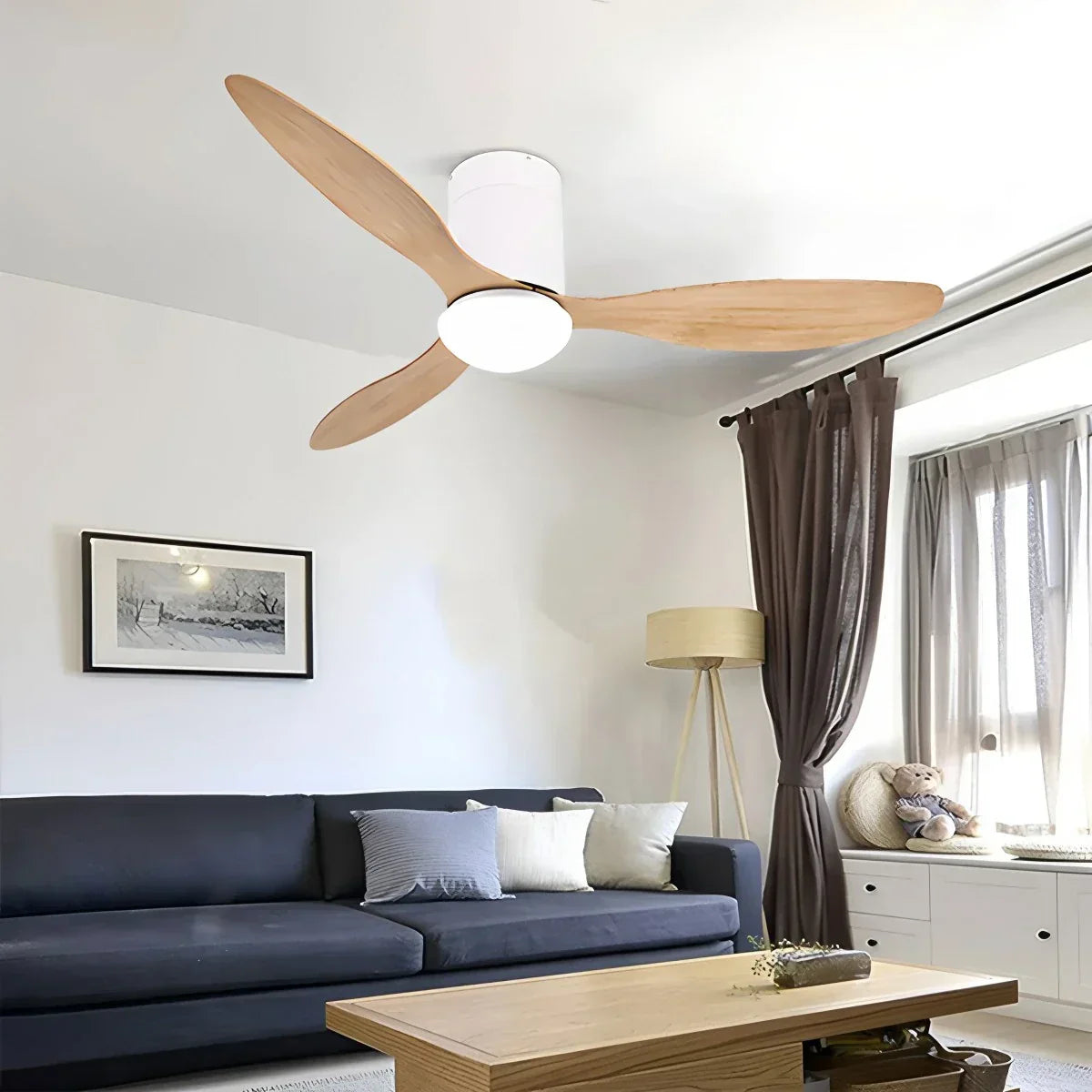 Moderner Deckenventilator mit 3 Flügeln und Licht | Desfino