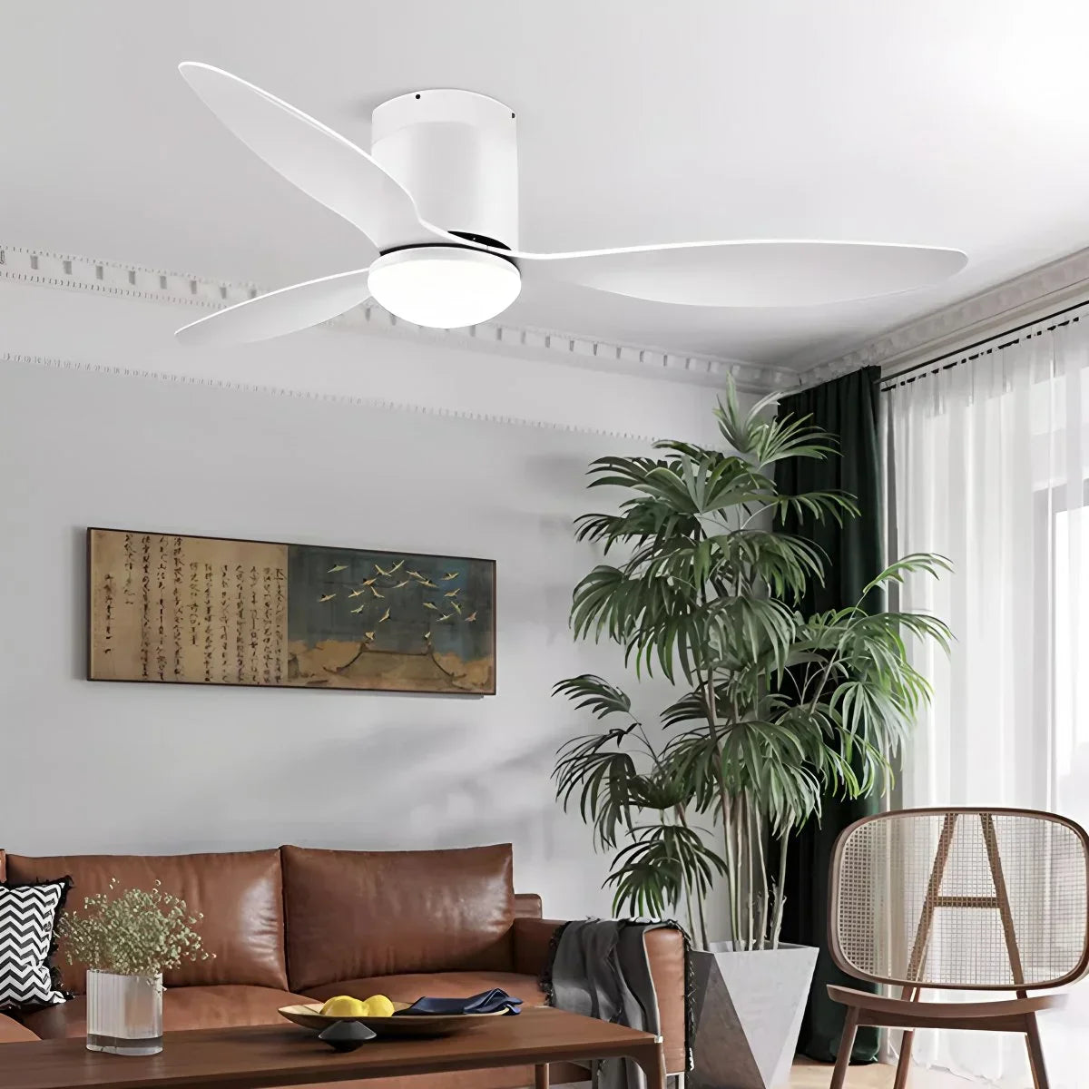 Moderner Deckenventilator mit 3 Flügeln und Licht | Desfino