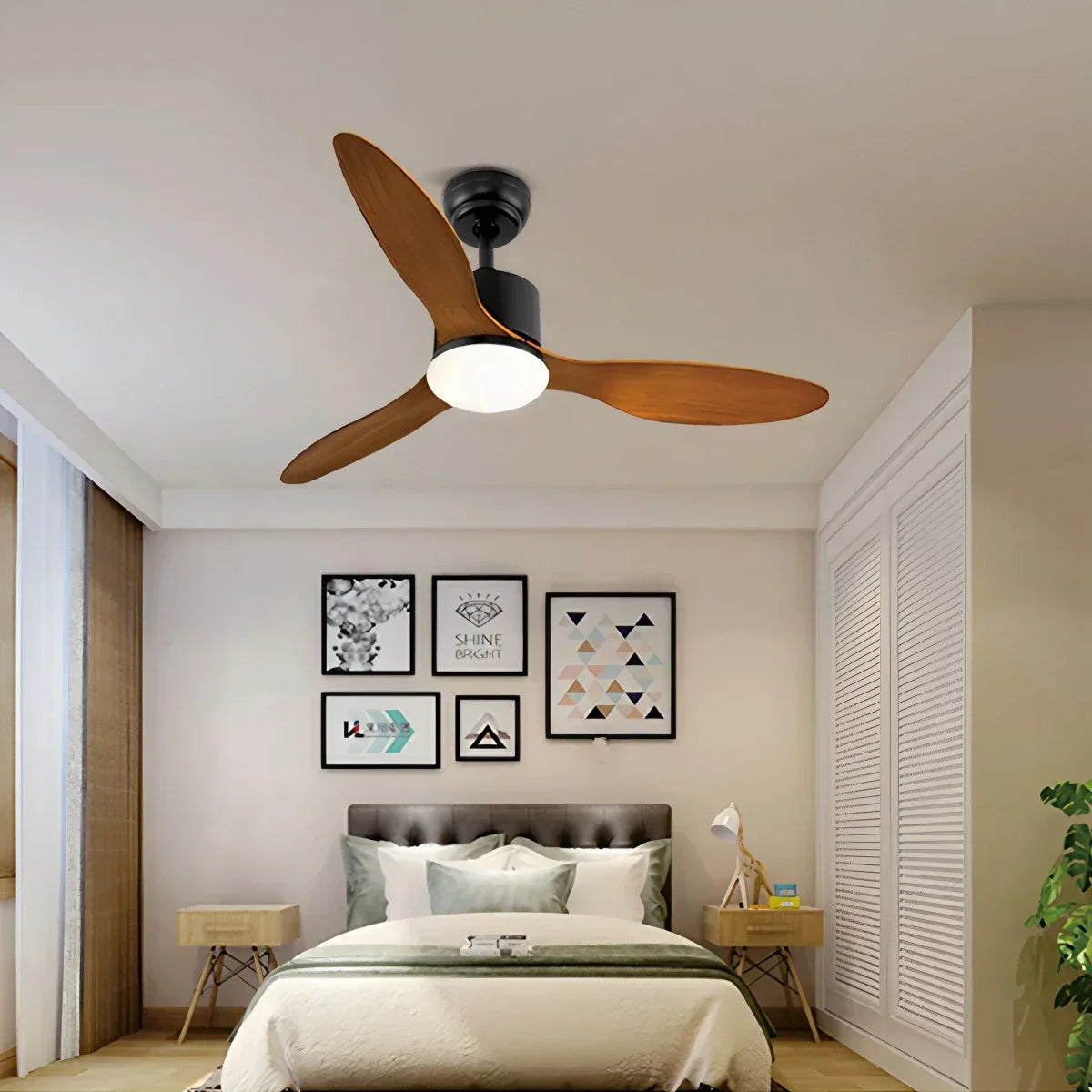 Moderner Deckenventilator mit 3 Flügeln und Licht | Desfino