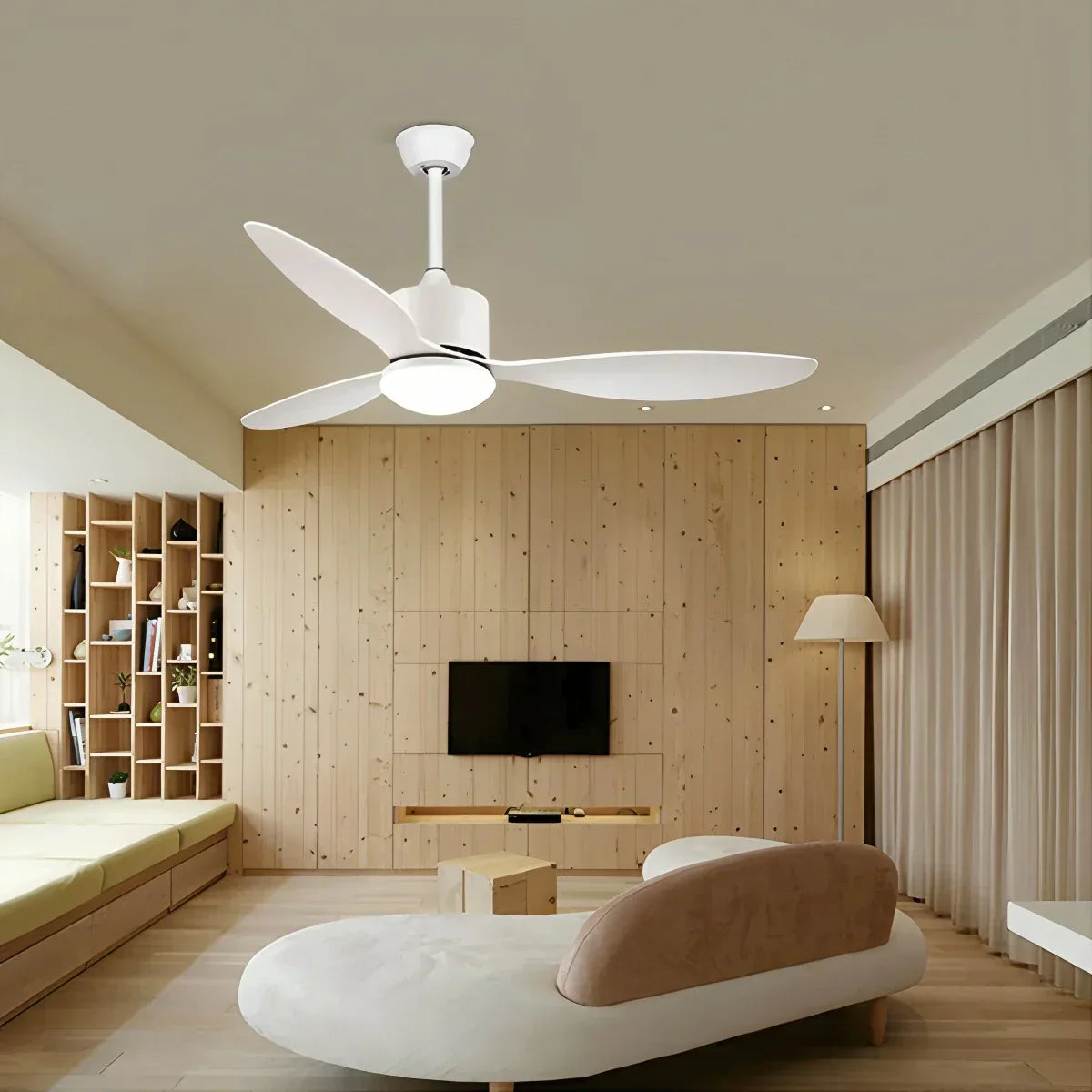 Moderner Deckenventilator mit 3 Flügeln und Licht | Desfino
