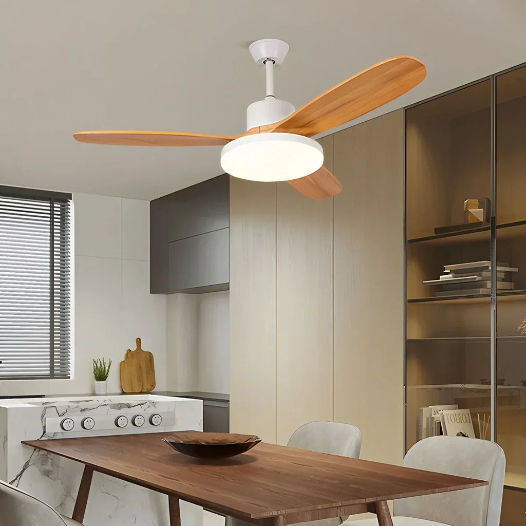 3 Wood Blade Ceiling Fan with Light | Desfino