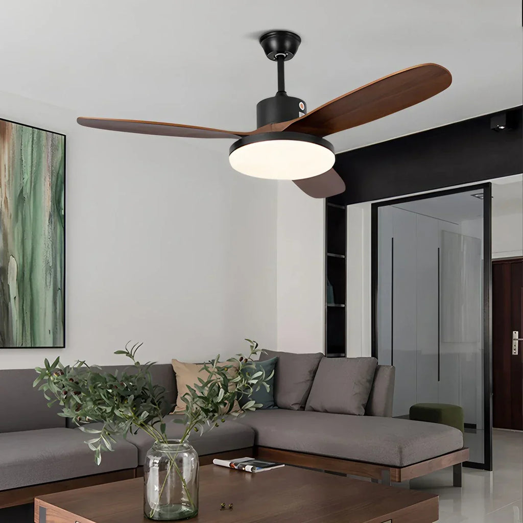 3 Wood Blade Ceiling Fan with Light | Desfino