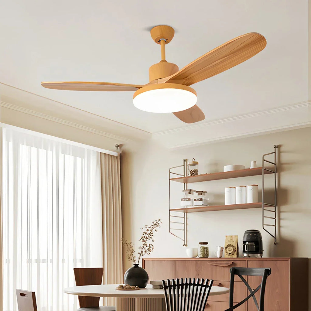 3 Wood Blade Ceiling Fan with Light | Desfino