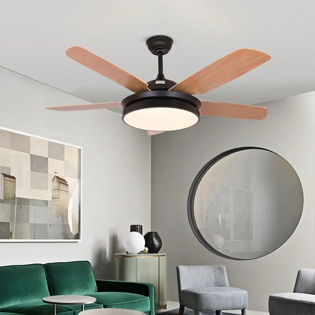 Deckenventilator mit 5 Flügeln und Licht fürs Wohnzimmer | Desfino