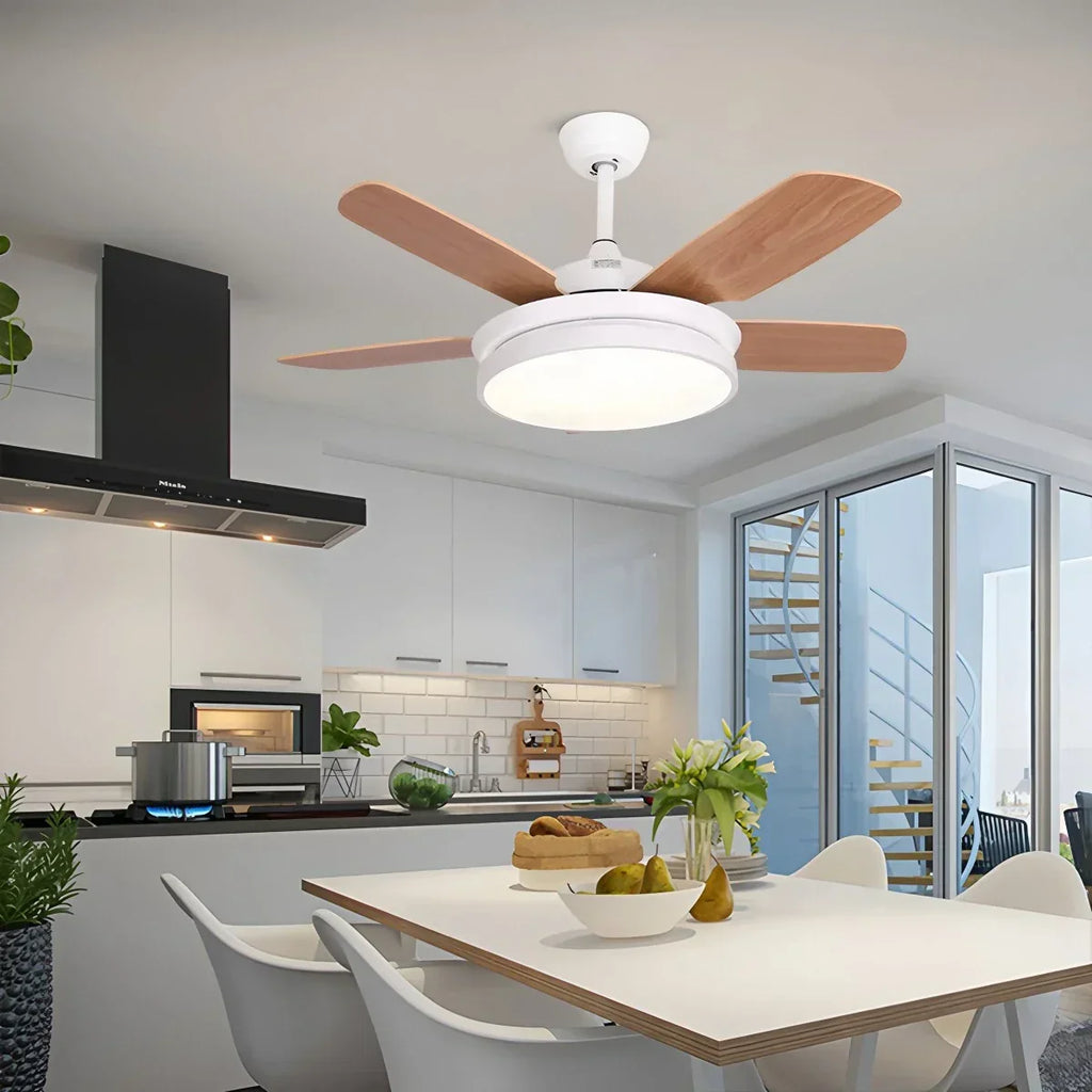 Deckenventilator mit 5 Flügeln und Licht fürs Wohnzimmer | Desfino