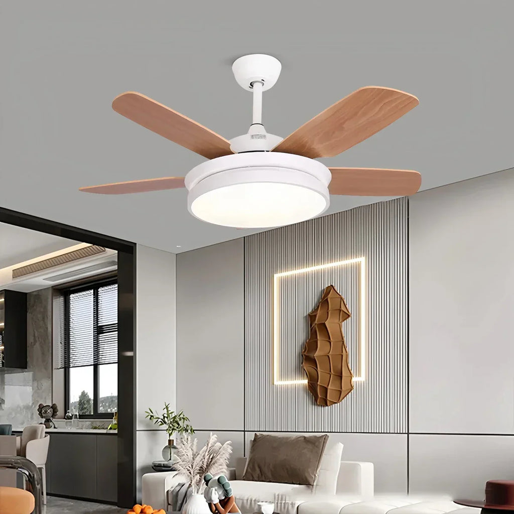 Deckenventilator mit 5 Flügeln und Licht fürs Wohnzimmer | Desfino