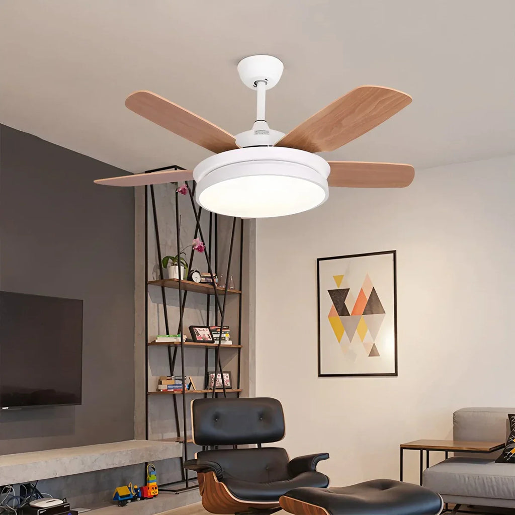 Deckenventilator mit 5 Flügeln und Licht fürs Wohnzimmer | Desfino