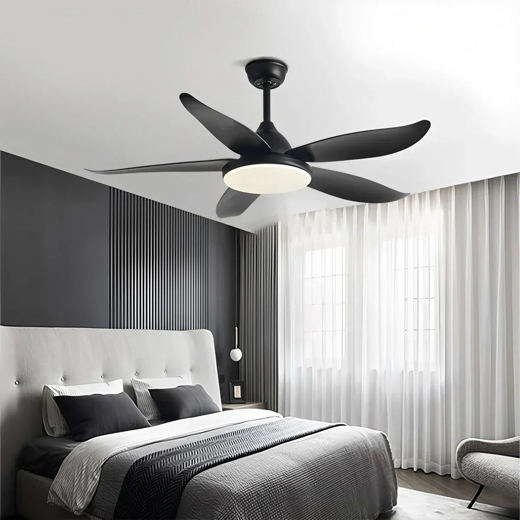 Moderner Deckenventilator mit 5 Flügeln und Lampe | Desfino