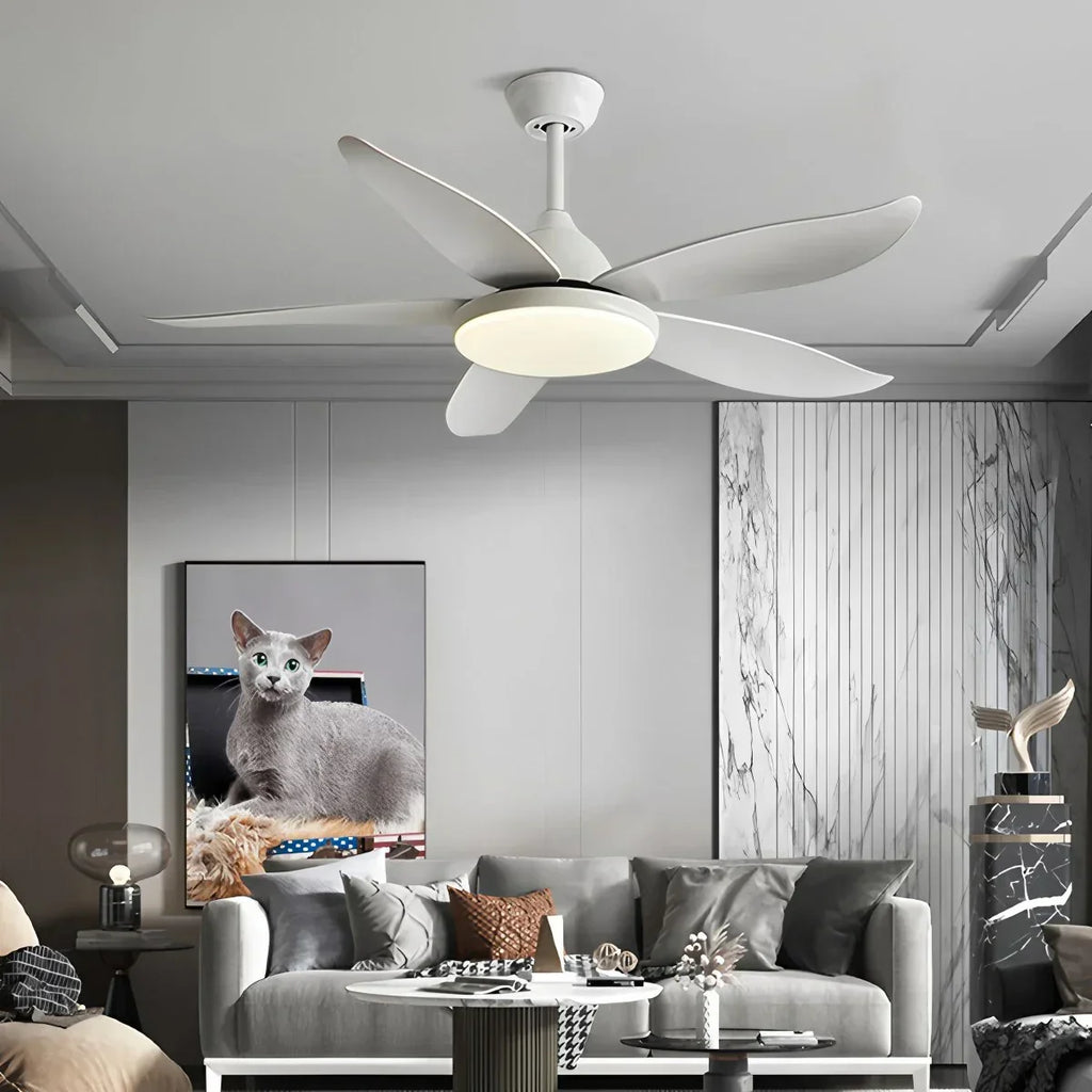 Moderner Deckenventilator mit 5 Flügeln und Lampe | Desfino