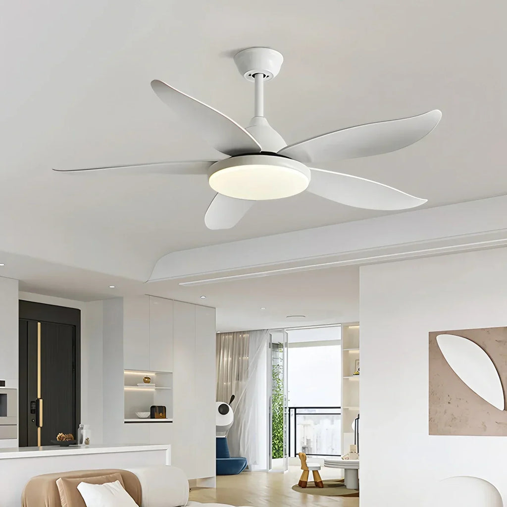 Moderner Deckenventilator mit 5 Flügeln und Lampe | Desfino