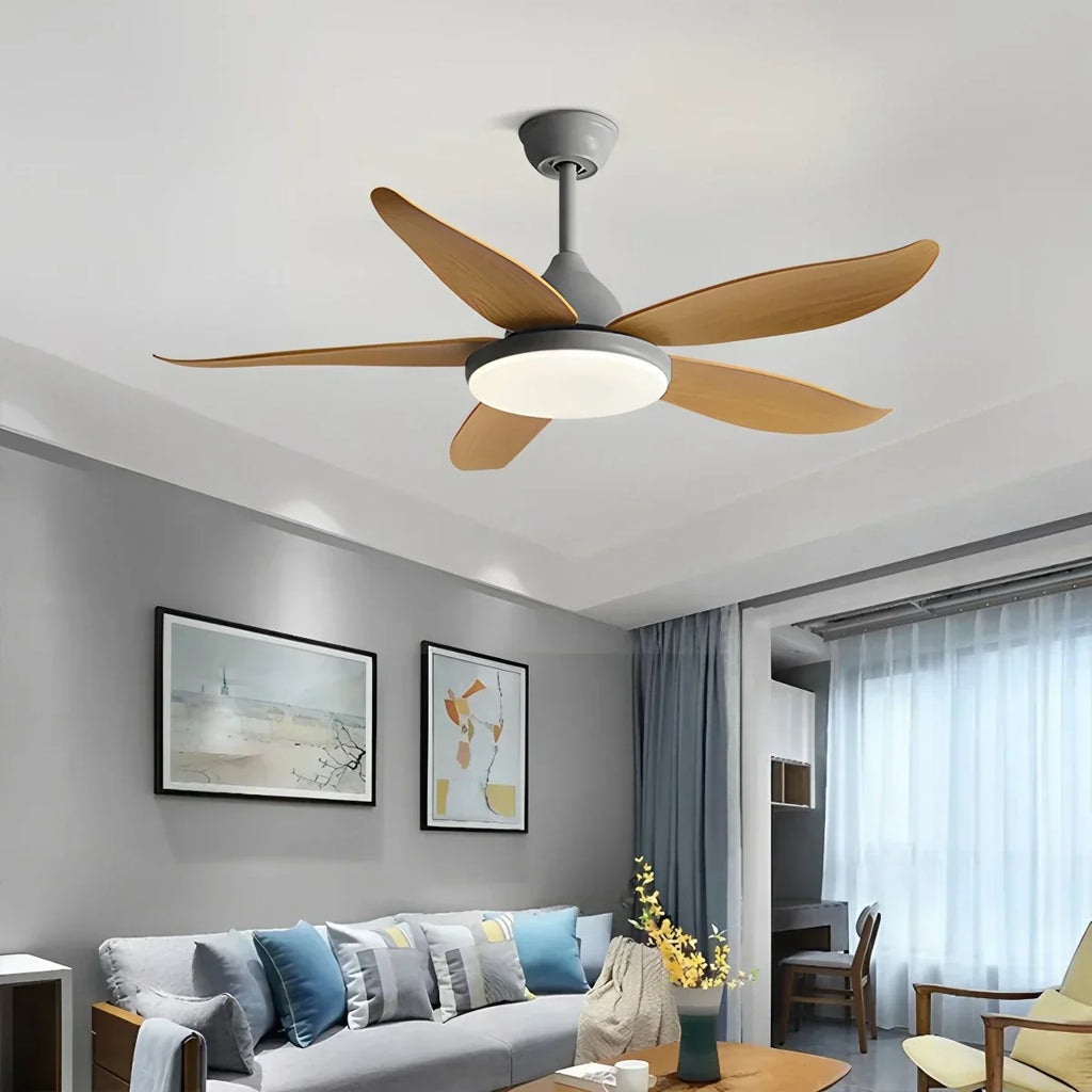 Moderner Deckenventilator mit 5 Flügeln und Lampe | Desfino