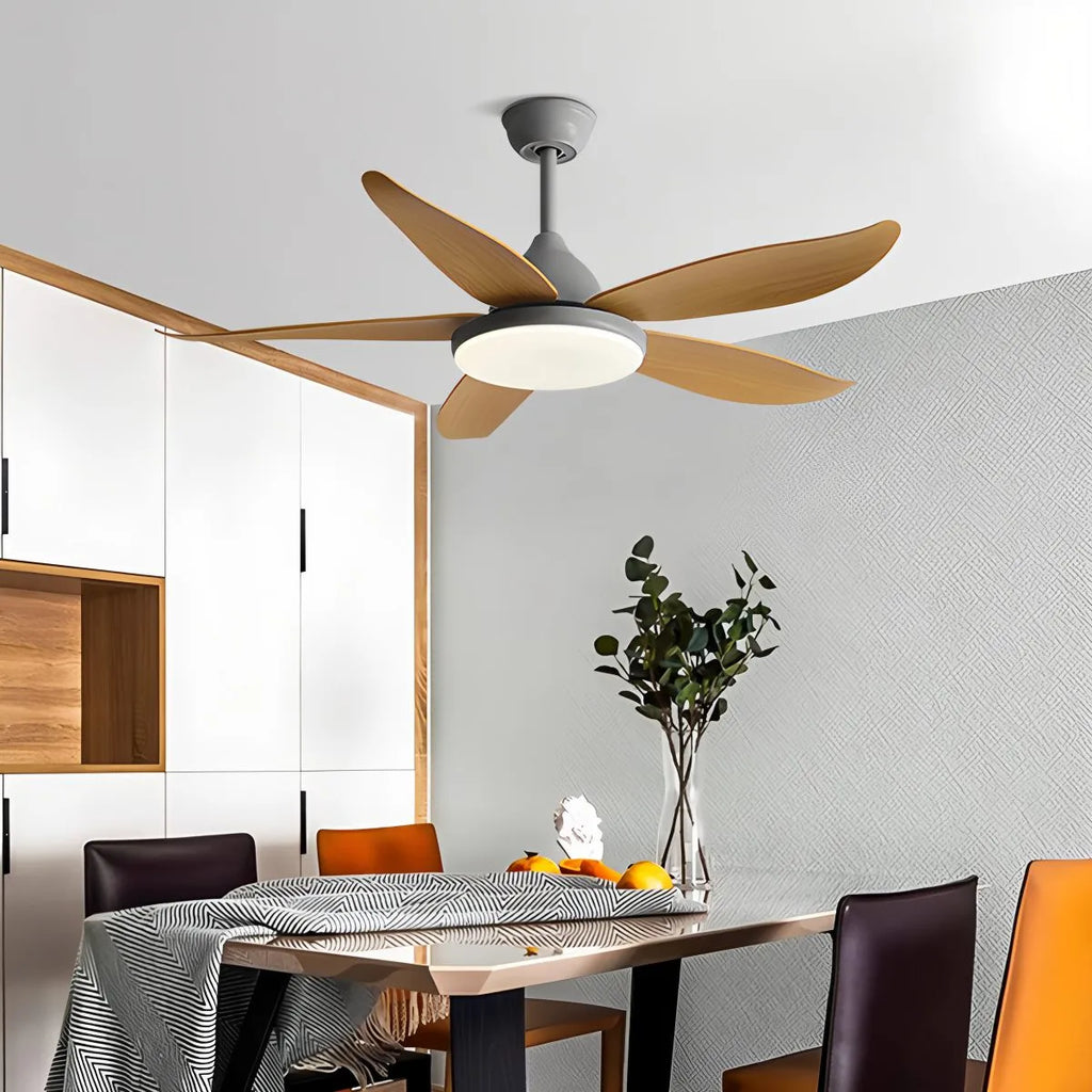Moderner Deckenventilator mit 5 Flügeln und Lampe | Desfino