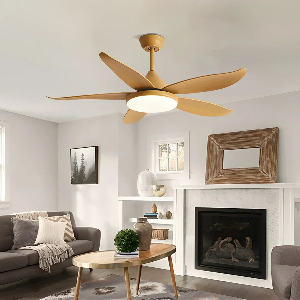 Moderner Deckenventilator mit 5 Flügeln und Lampe | Desfino