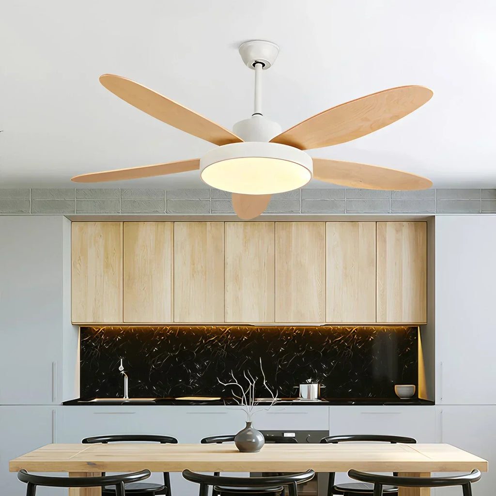 Moderner Deckenventilator mit 5 Flügeln und Lampe fürs Wohnzimmer | Desfino